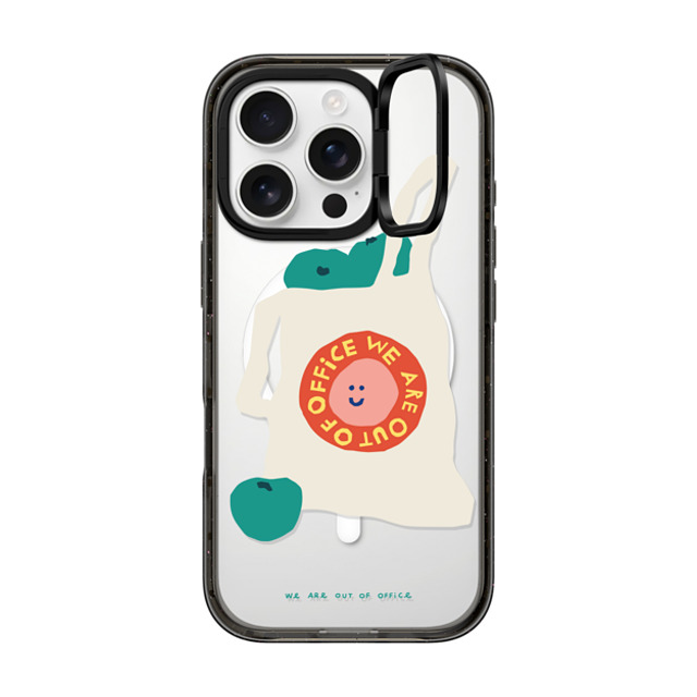 Weareoutofoffice x CASETiFY iPhone 16 Pro ケース ブラック インパクトリングスタンドケース MagSafe対応 Shopping by We are out of office