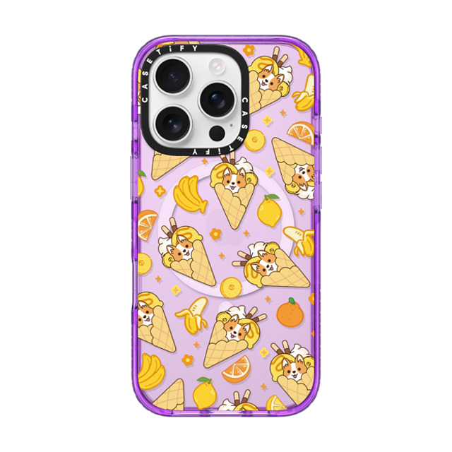 CASETiFY iPhone 16 Pro Case パープル Impact Case MagSafe Compatible Cute Corgi Waffle Cone with Lemon Ice Cream & Chocolate Stick with Banana Orange Pine Apple Tangerine - Kawaii Dog Anime Puppy with Sweet Food & Yellow Fruit mint corner CASETiFY iPhone 16 Pro Case パープル Impact Case MagSafe Compatible Cute Corgi Waffle Cone with Lemon Ice Cream & Chocolate Stick with Banana Orange Pine Apple Tangerine - Kawaii Dog Anime Puppy with Sweet Food & Yellow Fruit mint corner