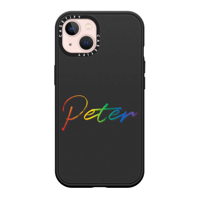 CASETiFY iPhone 13 ケース マットブラック インパクトケース MagSafe対応 Custom Case - Peter