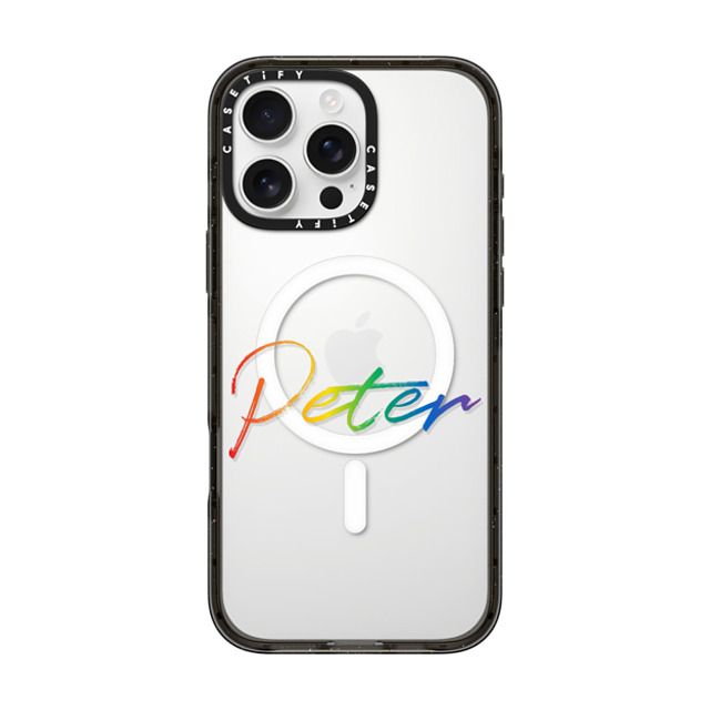 CASETiFY iPhone 16 Pro Max ケース ブラック インパクトケース MagSafe対応 Custom Case - Peter