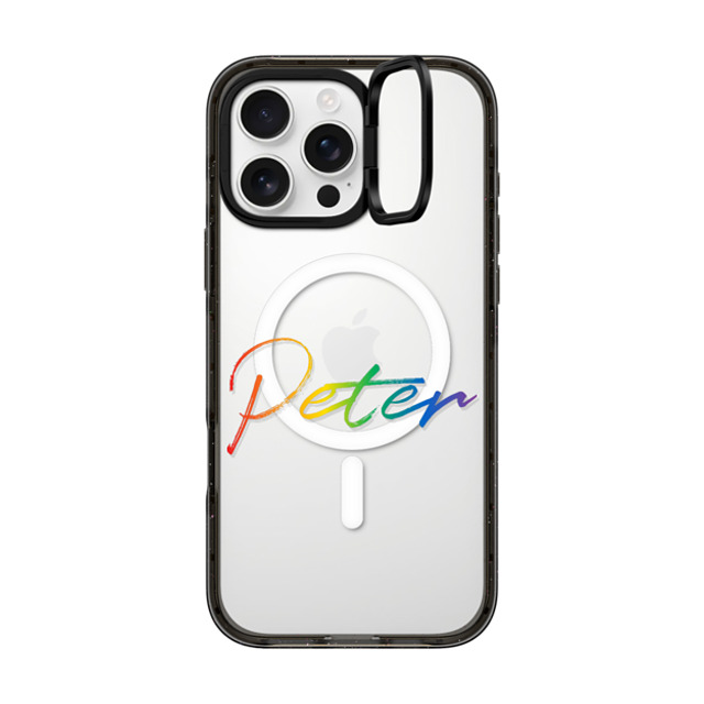 CASETiFY iPhone 16 Pro Max ケース ブラック インパクトリングスタンドケース MagSafe対応 Custom Case - Peter