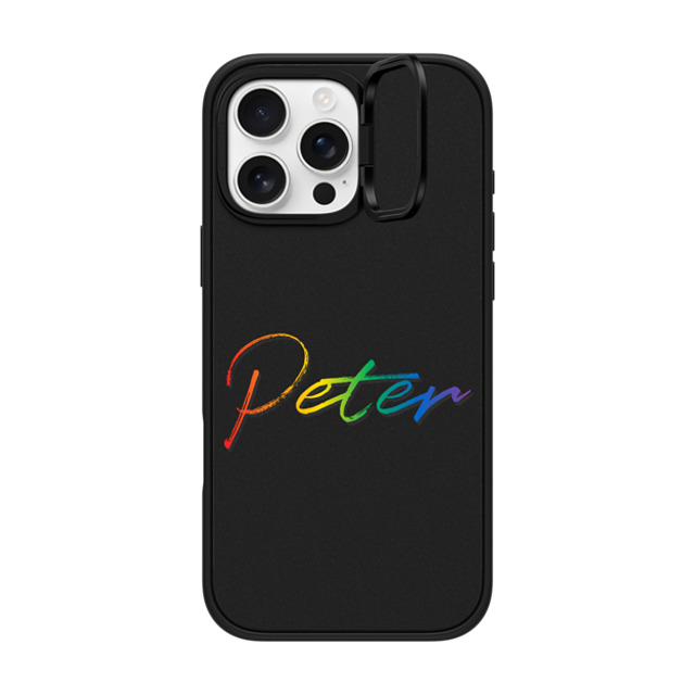 CASETiFY iPhone 16 Pro Max ケース マットブラック インパクトリングスタンドケース MagSafe対応 Custom Case - Peter