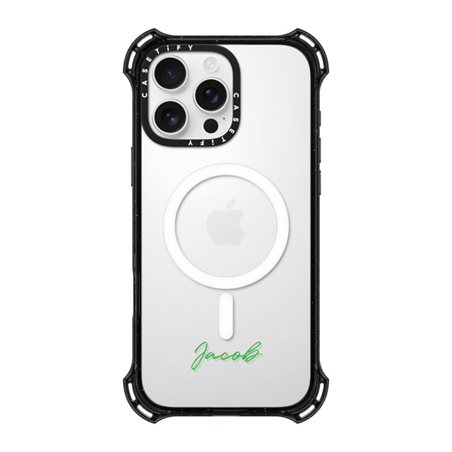 CASETiFY iPhone 16 Pro Max ケース ブラック バウンスケース Custom Case - Jacob