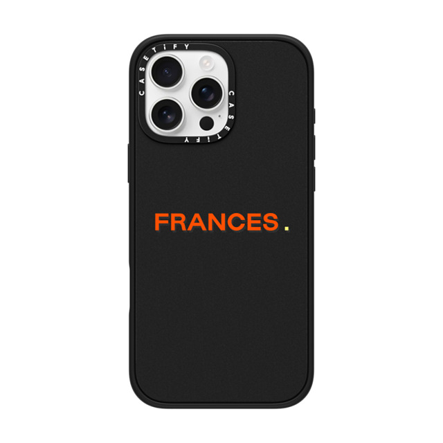 CASETiFY iPhone 16 Pro Max ケース マットブラック インパクトケース MagSafe対応 Custom Case - Frances.