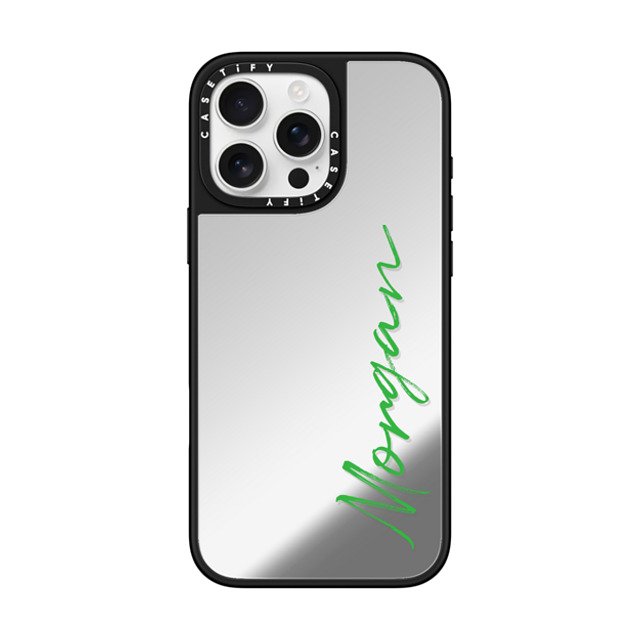 CASETiFY iPhone 16 Pro Max ケース Silver on Black ミラーケース MagSafe対応 Custom Case - Morgan