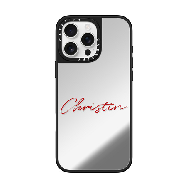 CASETiFY iPhone 16 Pro Max ケース Silver on Black ミラーケース MagSafe対応 Custom Case - Christin