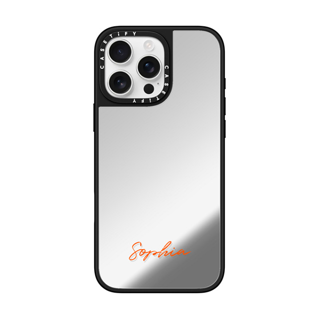 CASETiFY iPhone 16 Pro Max ケース Silver on Black ミラーケース MagSafe対応 Custom Case - Sophia