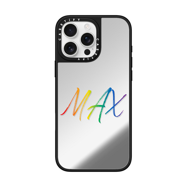 CASETiFY iPhone 16 Pro Max ケース Silver on Black ミラーケース MagSafe対応 Custom Case - MAX