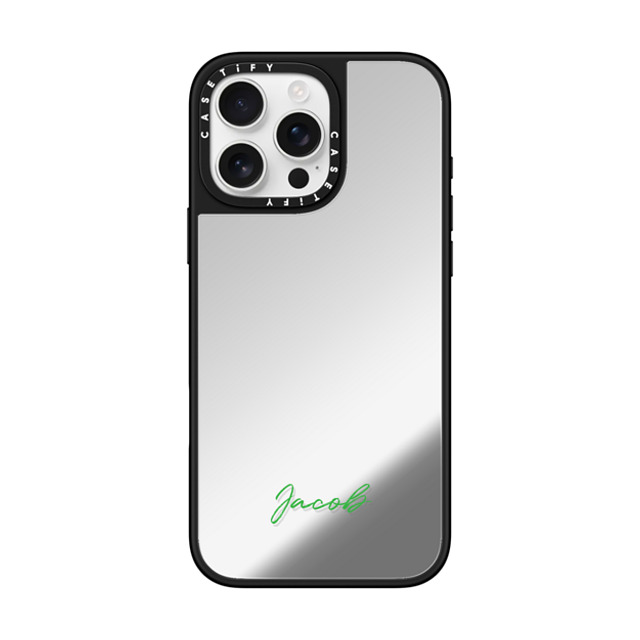 CASETiFY iPhone 16 Pro Max ケース Silver on Black ミラーケース MagSafe対応 Custom Case - Jacob