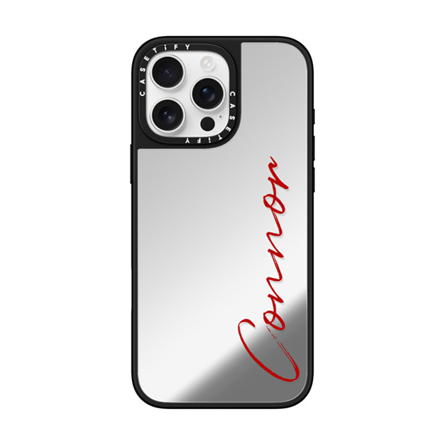 CASETiFY iPhone 16 Pro Max ケース Silver on Black ミラーケース MagSafe対応 Custom Case - Connor