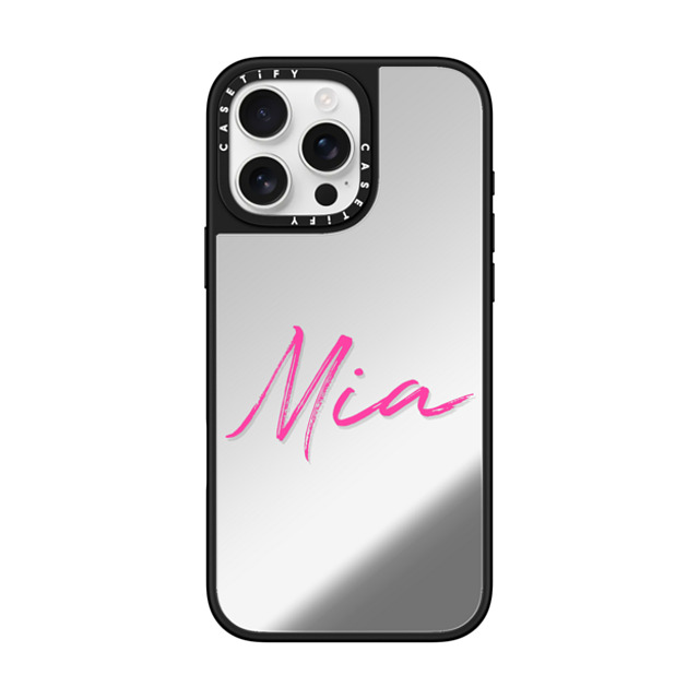 CASETiFY iPhone 16 Pro Max ケース Silver on Black ミラーケース MagSafe対応 Custom Case - Mia