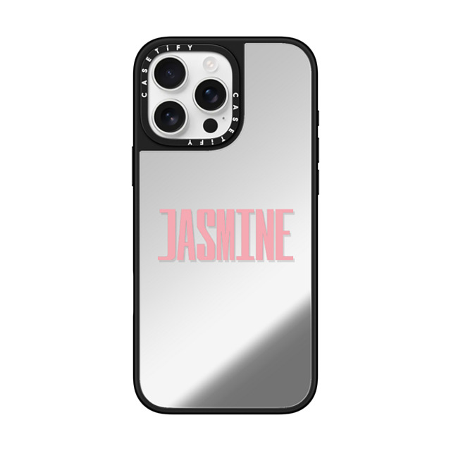 CASETiFY iPhone 16 Pro Max ケース Silver on Black ミラーケース MagSafe対応 Custom Case - Jasmine