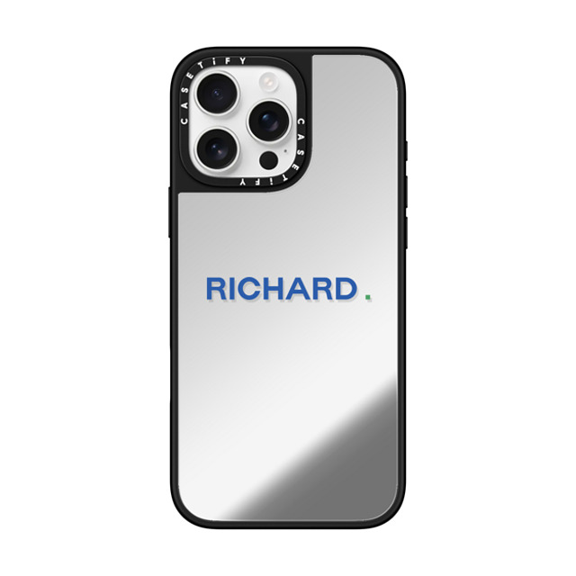 CASETiFY iPhone 16 Pro Max ケース Silver on Black ミラーケース MagSafe対応 Custom Case - Richard.