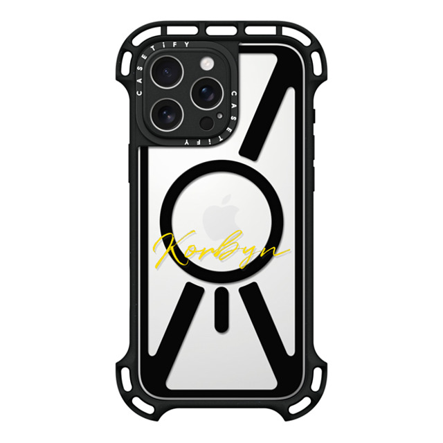 CASETiFY iPhone 16 Pro Max ケース ブラック ウルトラ バウンスケース MagSafe対応 Custom Case - Korbyn