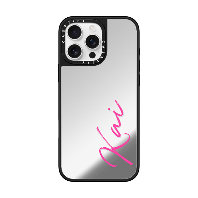 CASETiFY iPhone 16 Pro Max ケース Silver on Black ミラーケース MagSafe対応 Custom Case - Kai