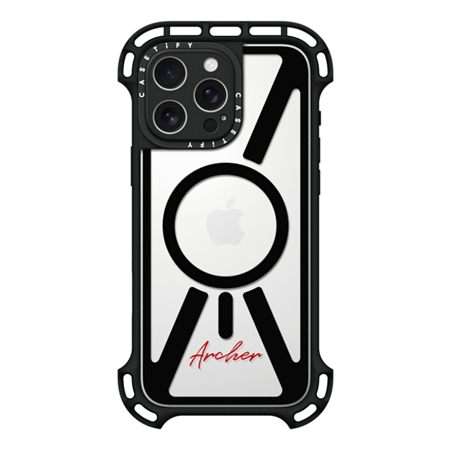 CASETiFY iPhone 16 Pro Max ケース ブラック ウルトラ バウンスケース MagSafe対応 Custom Case - Archer