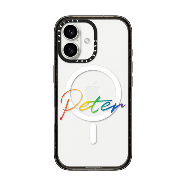 CASETiFY iPhone 16 ケース ブラック インパクトケース MagSafe対応 Custom Case - Peter