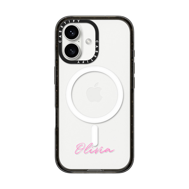 CASETiFY iPhone 16 ケース ブラック インパクトケース MagSafe対応 Custom Case - Olivia