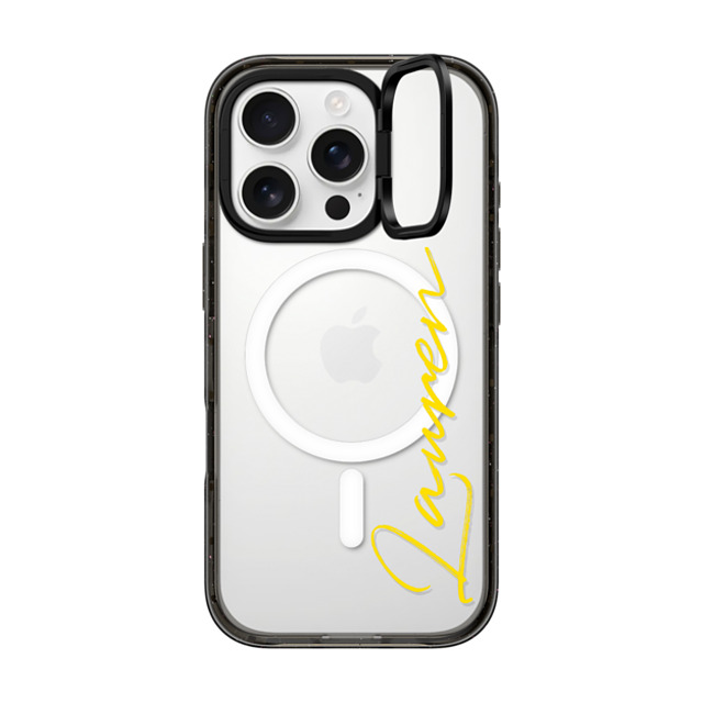 CASETiFY iPhone 16 Pro ケース ブラック インパクトリングスタンドケース MagSafe対応 Custom Case - Lauren