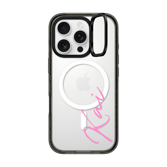 CASETiFY iPhone 16 Pro ケース ブラック インパクトリングスタンドケース MagSafe対応 Custom Case - Kai