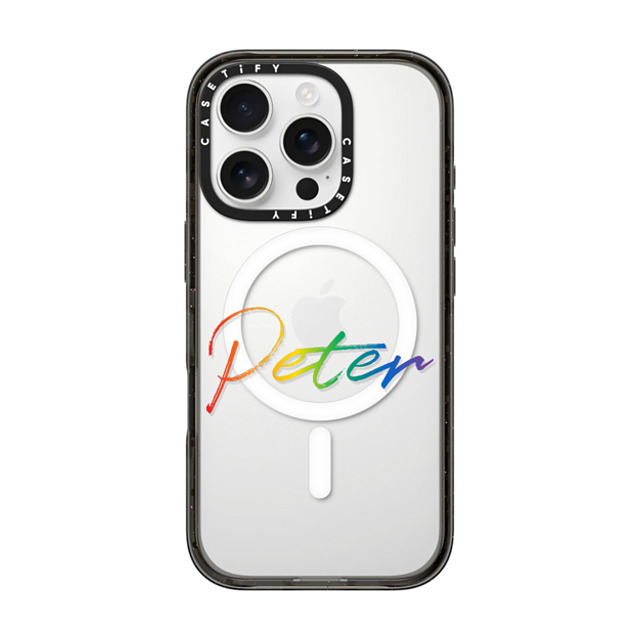 CASETiFY iPhone 16 Pro ケース ブラック インパクトケース MagSafe対応 Custom Case - Peter