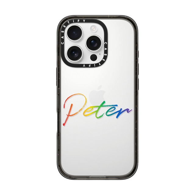 CASETiFY iPhone 16 Pro ケース ブラック インパクトケース Custom Case - Peter