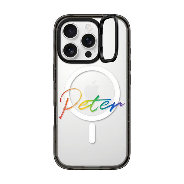 CASETiFY iPhone 16 Pro ケース ブラック インパクトリングスタンドケース MagSafe対応 Custom Case - Peter