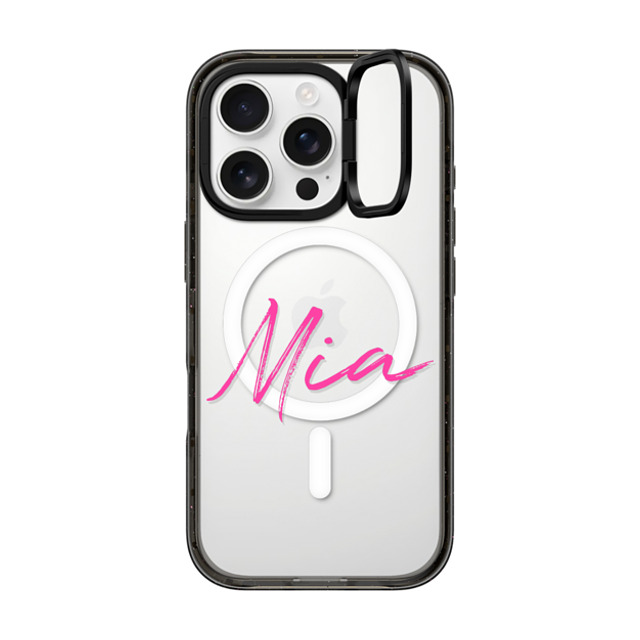 CASETiFY iPhone 16 Pro ケース ブラック インパクトリングスタンドケース MagSafe対応 Custom Case - Mia