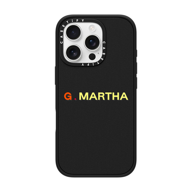 CASETiFY iPhone 16 Pro ケース マットブラック インパクトケース MagSafe対応 Custom Case - g. Martha