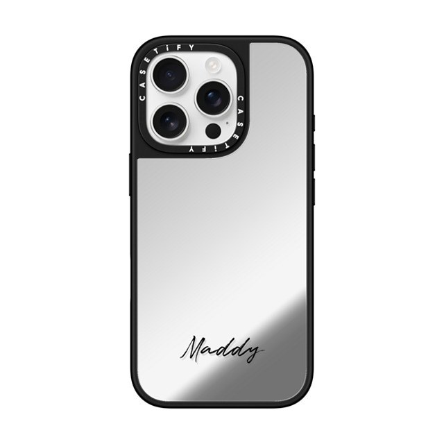 CASETiFY iPhone 16 Pro ケース Silver on Black ミラーケース MagSafe対応 Custom Case - Maddy