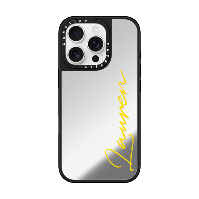 CASETiFY iPhone 16 Pro ケース Silver on Black ミラーケース MagSafe対応 Custom Case - Lauren