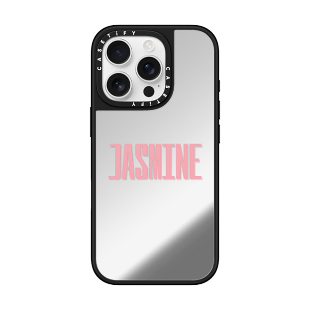 CASETiFY iPhone 16 Pro ケース Silver on Black ミラーケース MagSafe対応 Custom Case - Jasmine