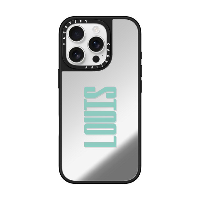 CASETiFY iPhone 16 Pro ケース Silver on Black ミラーケース MagSafe対応 Custom Case - Louis