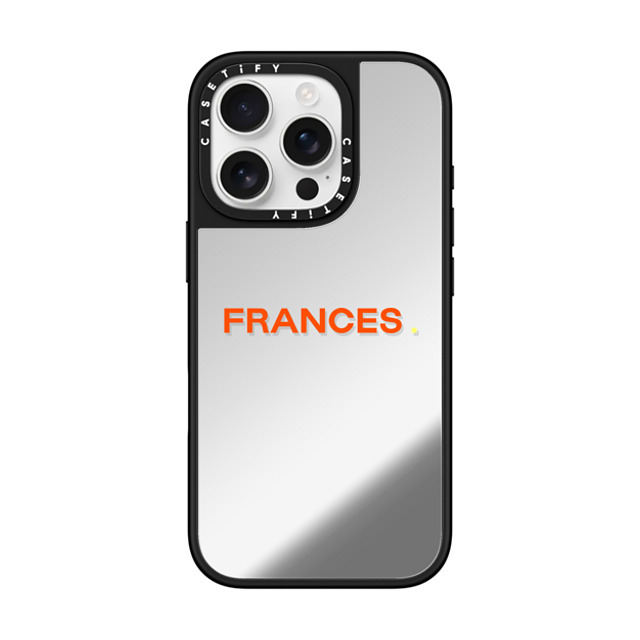 CASETiFY iPhone 16 Pro ケース Silver on Black ミラーケース MagSafe対応 Custom Case - Frances.