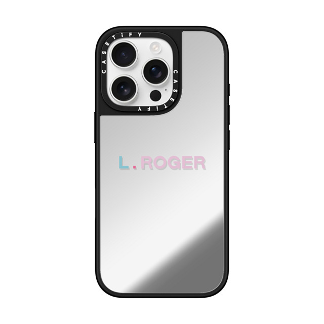 CASETiFY iPhone 16 Pro ケース Silver on Black ミラーケース MagSafe対応 Custom Case - l. Roger