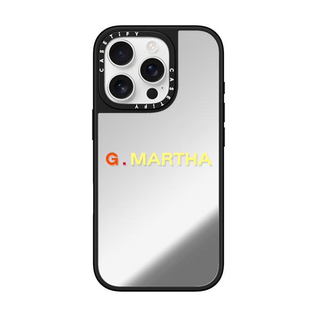 CASETiFY iPhone 16 Pro ケース Silver on Black ミラーケース MagSafe対応 Custom Case - g. Martha