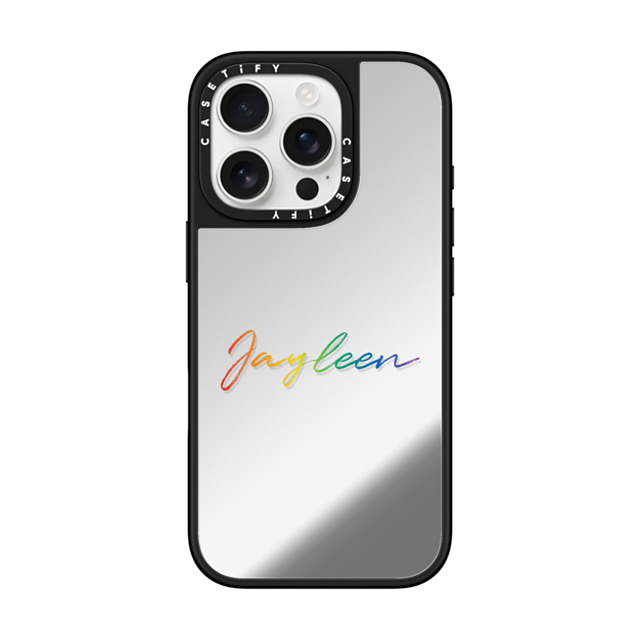 CASETiFY iPhone 16 Pro ケース Silver on Black ミラーケース MagSafe対応 Custom Case - Jayleen