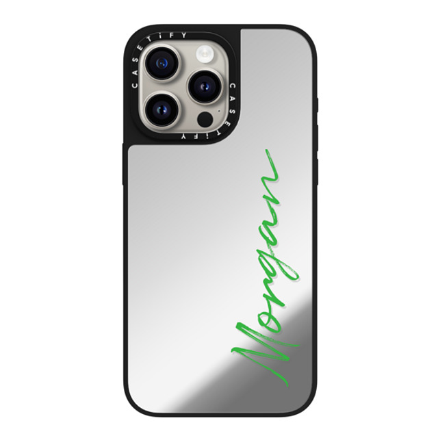 CASETiFY iPhone 15 Pro Max ケース Silver on Black ミラーケース MagSafe対応 Custom Case - Morgan