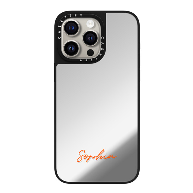 CASETiFY iPhone 15 Pro Max ケース Silver on Black ミラーケース MagSafe対応 Custom Case - Sophia