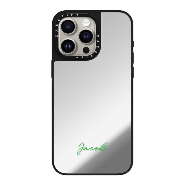 CASETiFY iPhone 15 Pro Max ケース Silver on Black ミラーケース MagSafe対応 Custom Case - Jacob