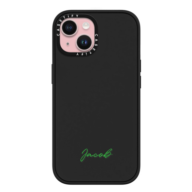 CASETiFY iPhone 15 ケース マットブラック インパクトケース MagSafe対応 Custom Case - Jacob