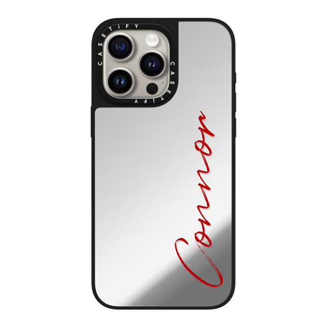 CASETiFY iPhone 15 Pro Max ケース Silver on Black ミラーケース MagSafe対応 Custom Case - Connor