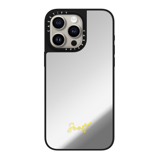 CASETiFY iPhone 15 Pro Max ケース Silver on Black ミラーケース MagSafe対応 Custom Case - Scott