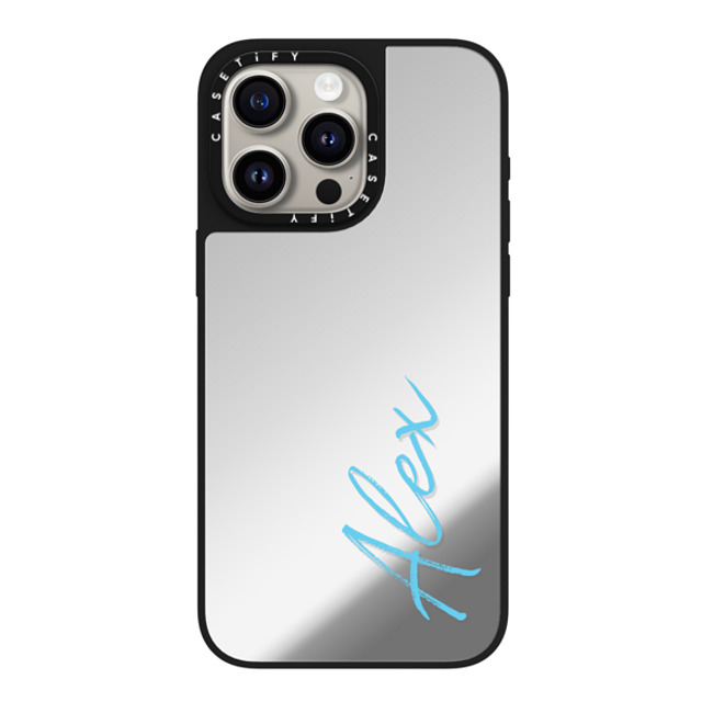 CASETiFY iPhone 15 Pro Max ケース Silver on Black ミラーケース MagSafe対応 Custom Case - Alex