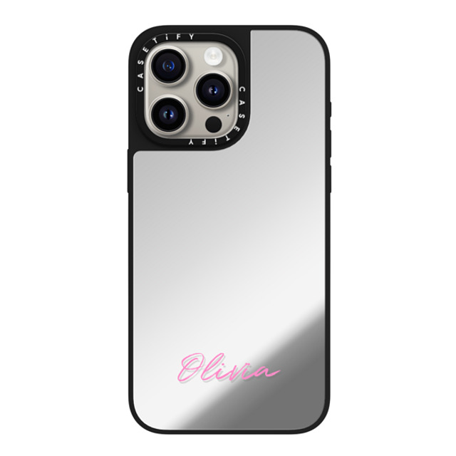 CASETiFY iPhone 15 Pro Max ケース Silver on Black ミラーケース MagSafe対応 Custom Case - Olivia