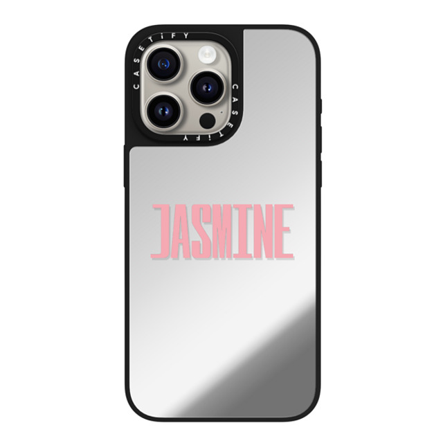 CASETiFY iPhone 15 Pro Max ケース Silver on Black ミラーケース MagSafe対応 Custom Case - Jasmine