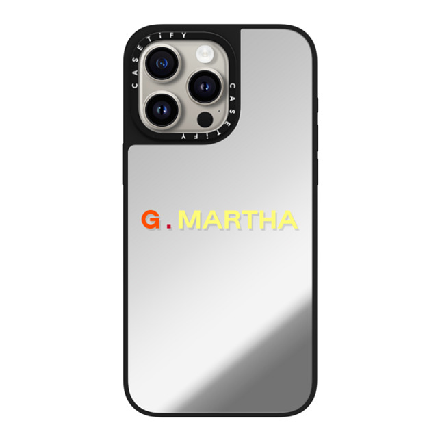 CASETiFY iPhone 15 Pro Max ケース Silver on Black ミラーケース MagSafe対応 Custom Case - g. Martha