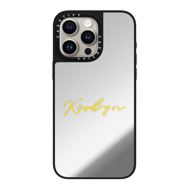 CASETiFY iPhone 15 Pro Max ケース Silver on Black ミラーケース MagSafe対応 Custom Case - Korbyn