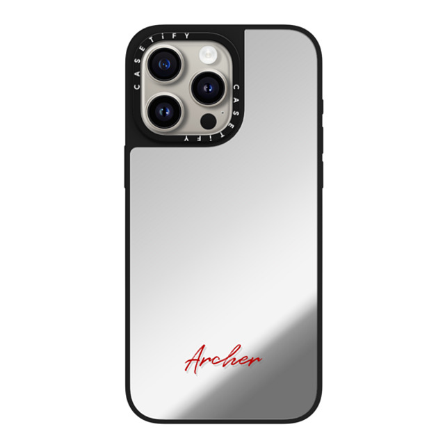 CASETiFY iPhone 15 Pro Max ケース Silver on Black ミラーケース MagSafe対応 Custom Case - Archer