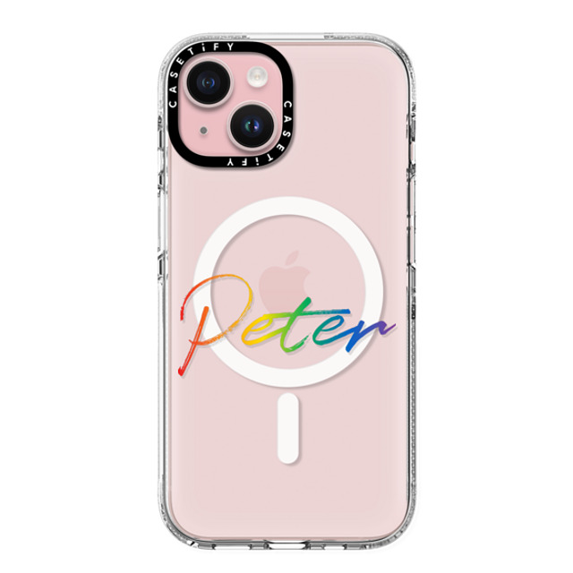 CASETiFY iPhone 15 ケース クリア クリア ケース MagSafe対応 Custom Case - Peter